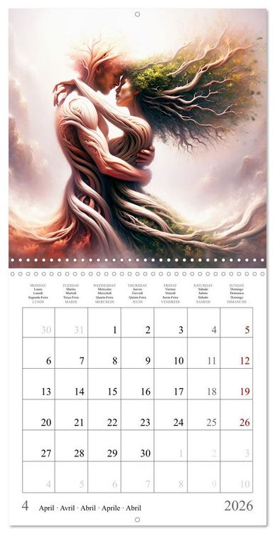 Produktbild: Arbres de l'amour (Calendrier mural carr&eacute; 2026 30x30 cm) Calendrier double avec une page pour vos prises de notes