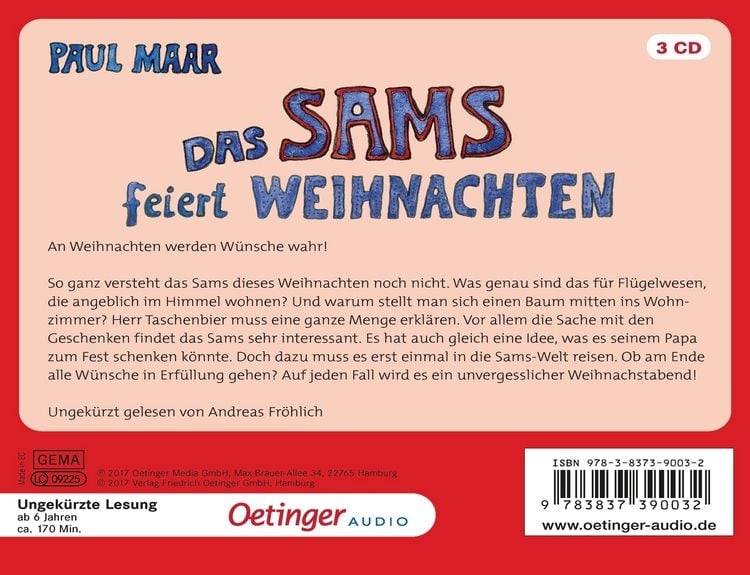 Produktbild: Das Sams 9. Das Sams feiert Weihnachten