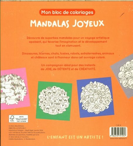Produktbild: Mandalas joyeux : mon bloc de coloriages