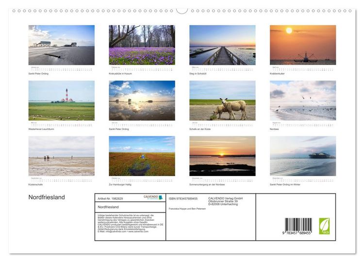Produktbild: Nordfriesland (hochwertiger Premium Wandkalender 2026 DIN A2 quer), Kunstdruck in Hochglanz