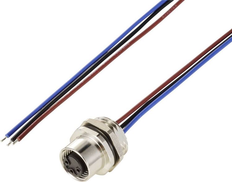 Produktbild: TRU COMPONENTS TC-12833212 Sensor/Aktor Einbaubuchse M12 Buchse, Einbau 0.5 m Polzahl Sensoren: 3 1 St.