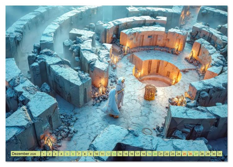 Produktbild: Labyrinthe - Der Fantasie (Tischkalender 2026 DIN A5 quer), CALVENDO Monatskalender