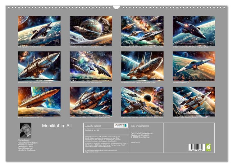 Produktbild: Mobilit&auml;t im All (Wandkalender 2026 DIN A2 quer), CALVENDO Monatskalender