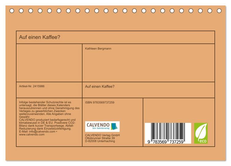 Produktbild: Auf einen Kaffee? (Tischkalender 2027 DIN A5 quer), CALVENDO Monatskalender