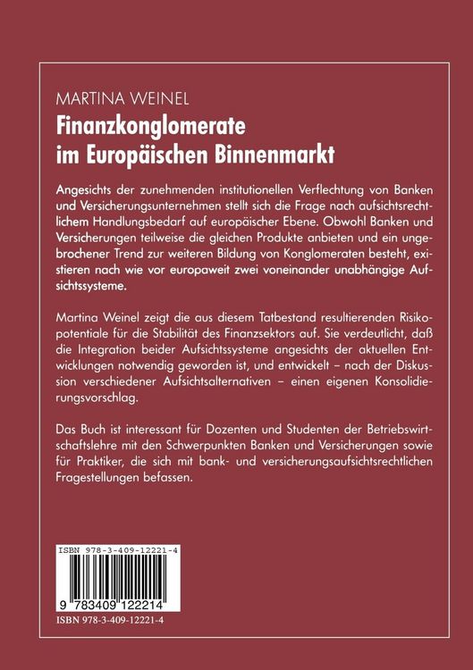 Produktbild: Finanzkonglomerate im Europ&auml;ischen Binnenmarkt