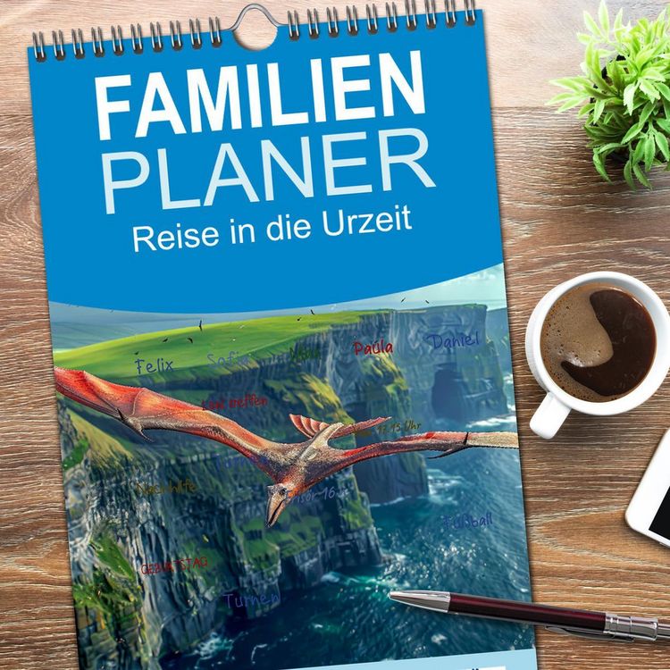 Produktbild: Familienplaner 2026 - Reise in die Urzeit mit 5 Spalten (Wandkalender, 21 x 45 cm) CALVENDO