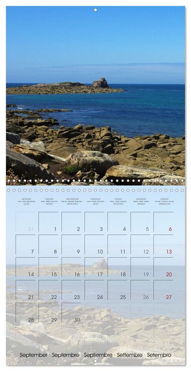 Produktbild: BRETAGNE - &Eacute;vasion au c&oelig;ur de la c&ocirc;te bretonne (Calendrier mural carr&eacute; 2026 30x30 cm) Calendrier double avec une page pour vos prises de notes
