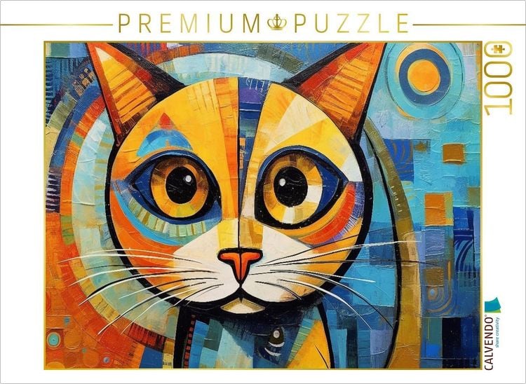 Produktbild: CALVENDO Puzzle Katze Im Stil von Pablo Picasso | 1000 Teile Lege-Gr&ouml;&szlig;e 64x48cm Foto-Puzzle f&uuml;r gl&uuml;ckliche Stunden