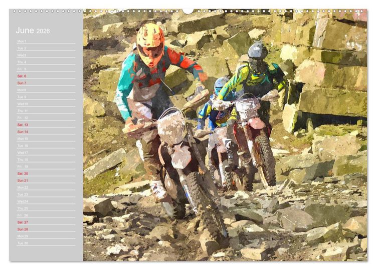 Produktbild: ENDURO RACING 2 (High Quality Premium Wall Calendar 2026 DIN A2 landscape),CALVENDO 12 Month Wall Calendar