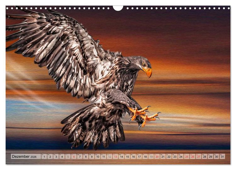 Produktbild: Faszinierende Greifv&ouml;gel hautnah (Wandkalender 2026 DIN A3 quer), CALVENDO Monatskalender