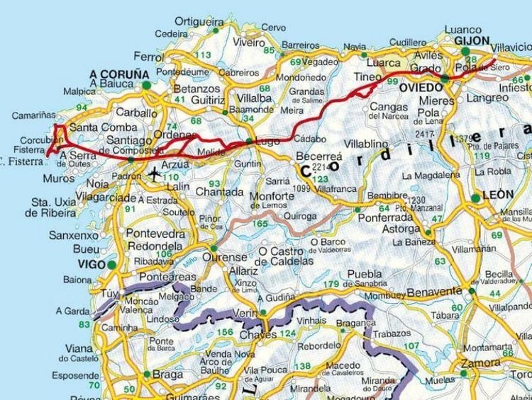 Produktbild: ROTHER Wanderf&uuml;hrer Jakobsweg &ndash; Camino Primitivo. 14 Etappen von der Atlantikk&uuml;ste &uuml;ber Oviedo bis Santiago