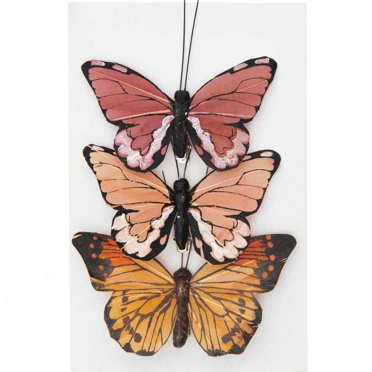 Produktbild: Schmetterling,Apricott&ouml;ne, 3 St&uuml;ck