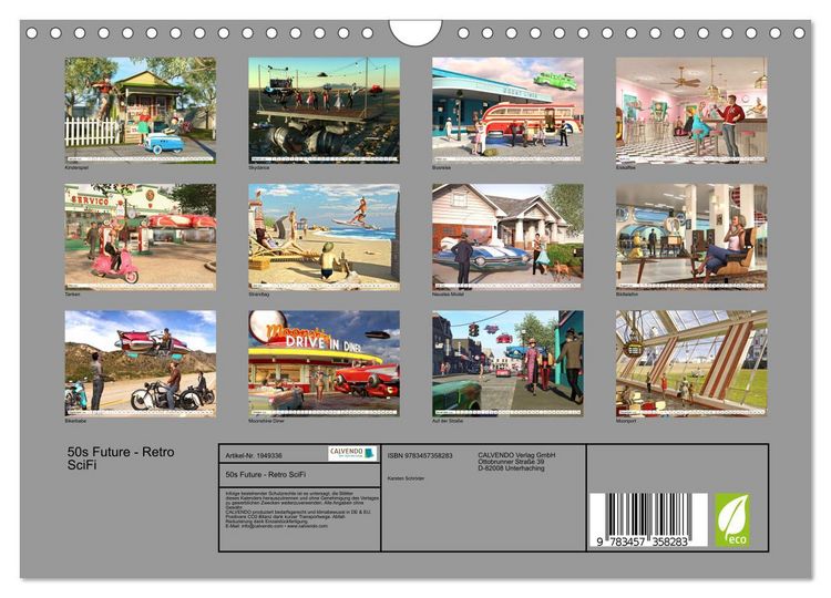 Produktbild: 50s Future - Retro SciFi (Wandkalender 2026 DIN A4 quer), CALVENDO Monatskalender