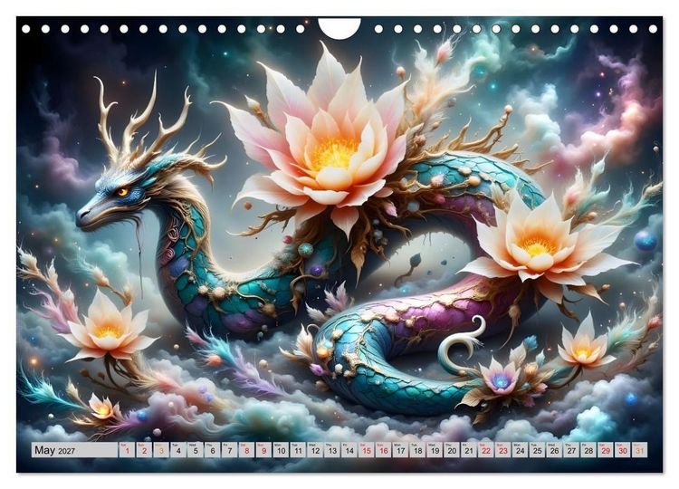Produktbild: Lotus blossom dragons (Wall Calendar 2027 DIN A4 landscape), CALVENDO 12 Month Wall Calendar