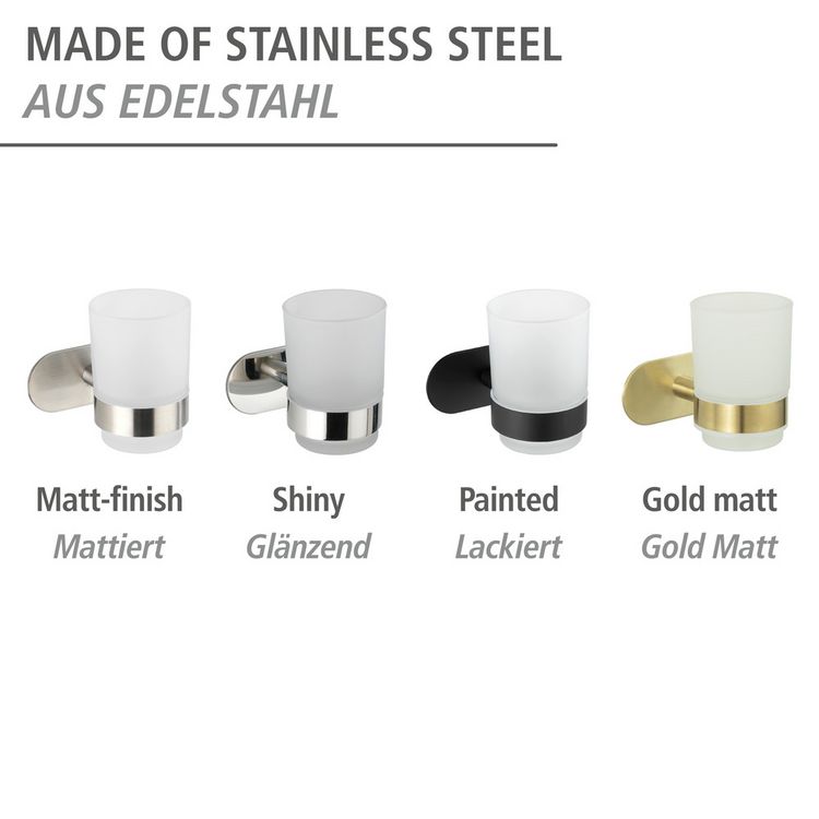 Produktbild: Turbo-Loc&reg; Zahnputzbecher Mod. Orea Uno Gold Matt, Befestigen ohne bohren
