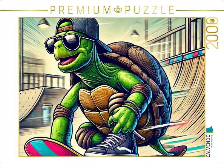 Produktbild: CALVENDO Puzzle Skater-Turtle: Langsam war gestern | 2000 Teile Lege-Gr&ouml;&szlig;e 90x67cm Foto-Puzzle f&uuml;r gl&uuml;ckliche Stunden