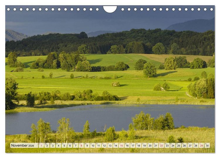 Produktbild: Das Blaue Land - Himmel, Seen und Berge im bayerischen Voralpenland (Wandkalender 2026 DIN A4 quer), CALVENDO Monatskalender