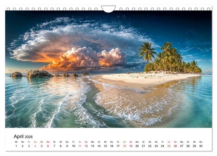 Produktbild: Inseln der Sehnsucht - Versteckte Paradiese (Wandkalender 2026 DIN A4 quer), CALVENDO Monatskalender