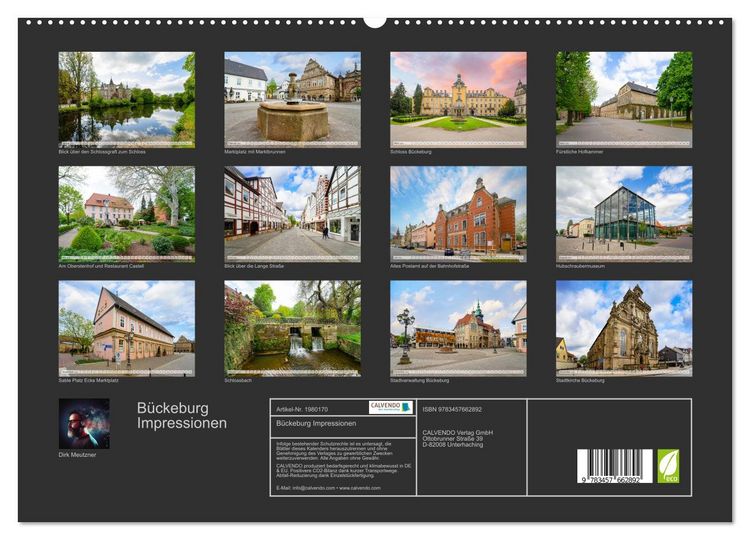 Produktbild: B&uuml;ckeburg Impressionen (hochwertiger Premium Wandkalender 2026 DIN A2 quer), Kunstdruck in Hochglanz