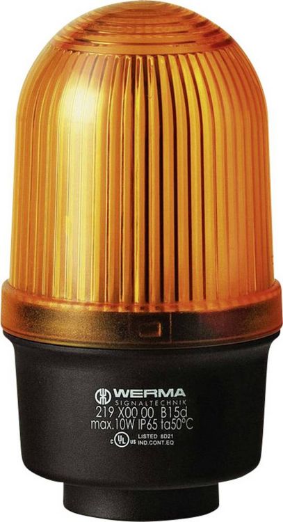Produktbild: Werma Signaltechnik Signalleuchte 219.300.00 219.300.00 Gelb Dauerlicht 12 V/AC, 12 V/DC, 24 V/AC, 24 V/DC, 48 V/AC, 48 V/DC, 110 V/AC, 230 V/AC