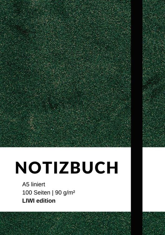 Produktbild: Notizbuch A5 liniert - 100 Seiten 90g/m&sup2; - Soft Cover gr&uuml;n
