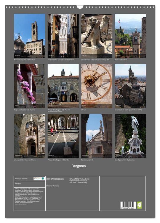 Produktbild: Bergamo (Wandkalender 2026 DIN A2 hoch), CALVENDO Monatskalender