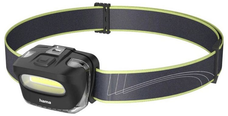 Produktbild: Hama LED-Stirnlampe "HL110", Batterien, COB, Kopflampe zum Joggen, Sport, 2 Modi 00228614 Stirnlampe 83 g