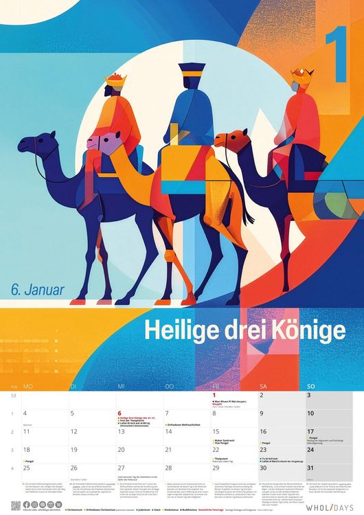 Produktbild: wholidays Kalender 2027