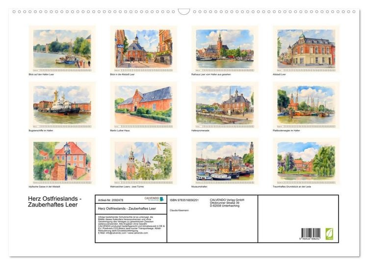 Produktbild: Herz Ostfrieslands - Zauberhaftes Leer (Wandkalender 2026 DIN A2 quer), CALVENDO Monatskalender