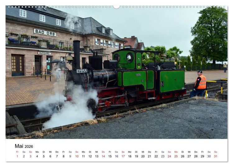 Produktbild: Feuer Wasser Kohle - Dampflokomotiven der Deutschen Reichsbahn (Wandkalender 2026 DIN A2 quer), CALVENDO Monatskalender