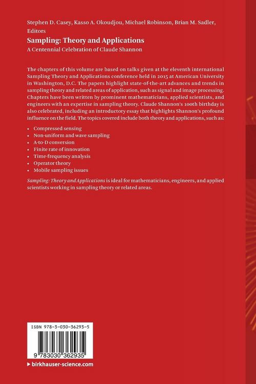 Produktbild: Sampling: Theory and Applications