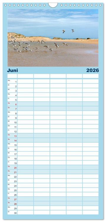 Produktbild: Familienplaner 2026 - Andalusische Atlantikk&uuml;ste mit 5 Spalten (Wandkalender, 21 x 45 cm) CALVENDO