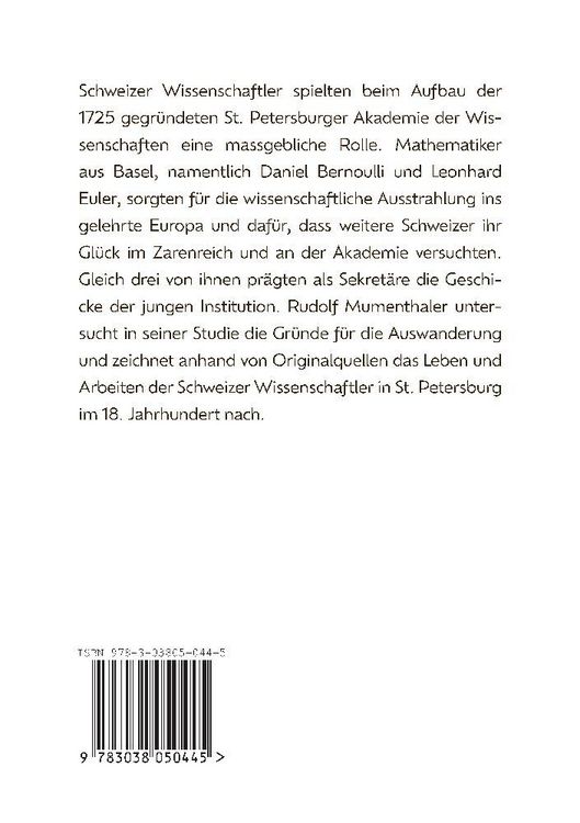 Produktbild: Schweizer Gelehrte an der St. Petersburger Akademie der Wissenschaften 1725-1825