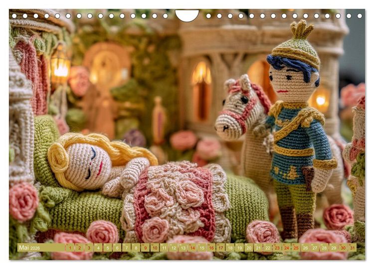 Produktbild: Amigurumi M&auml;rchenstunde nach den Gebr&uuml;dern Grimm (Wandkalender 2026 DIN A4 quer), CALVENDO Monatskalender