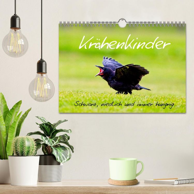 Produktbild: Kr&auml;henkinder - Schwarz, niedlich und immer hungrig (Wandkalender 2026 DIN A4 quer), CALVENDO Monatskalender