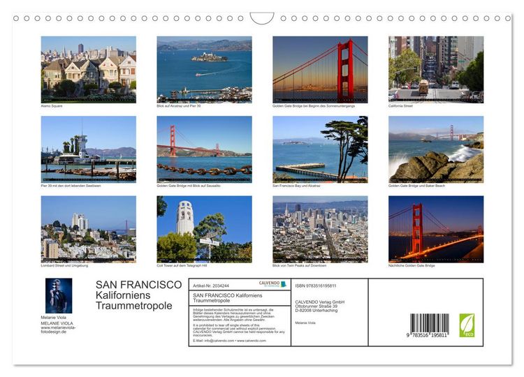 Produktbild: SAN FRANCISCO Kaliforniens Traummetropole (Wandkalender 2026 DIN A3 quer), CALVENDO Monatskalender
