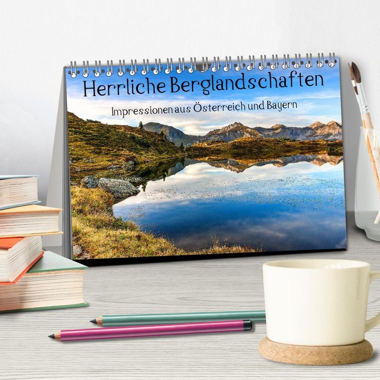 Produktbild: Herrliche Berglandschaften - Impressionen aus &Ouml;sterreich und Bayern (Tischkalender 2026 DIN A5 quer), CALVENDO Monatskalender