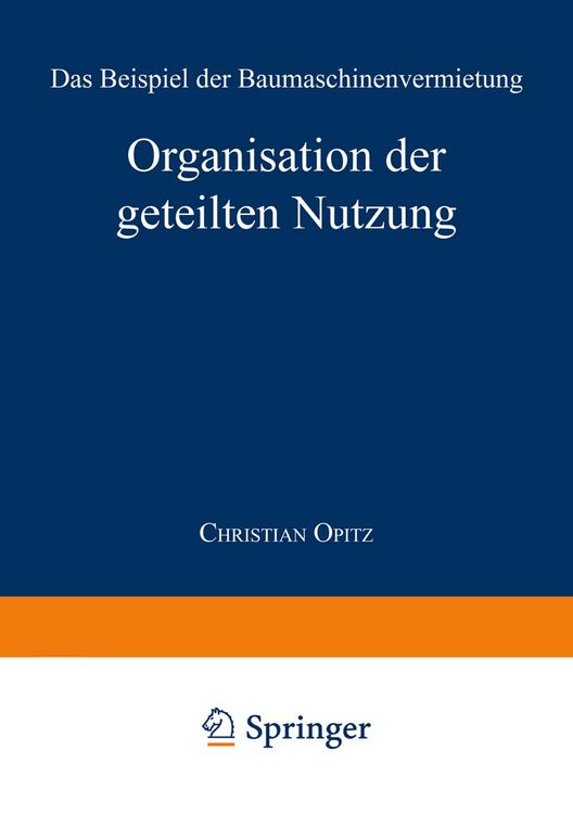 Produktbild: Organisation der geteilten Nutzung