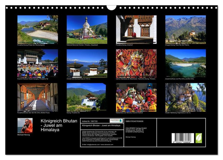 Produktbild: K&ouml;nigreich Bhutan - Juwel am Himalaya (Wandkalender 2026 DIN A3 quer), CALVENDO Monatskalender
