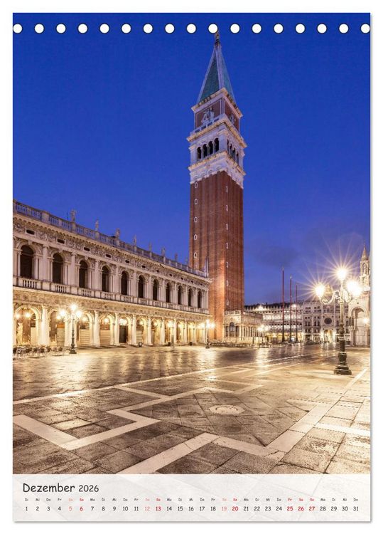 Produktbild: Venedig und Burano, Stadt am Wasser und Insel der bunten H&auml;user (Tischkalender 2026 DIN A5 hoch), CALVENDO Monatskalender
