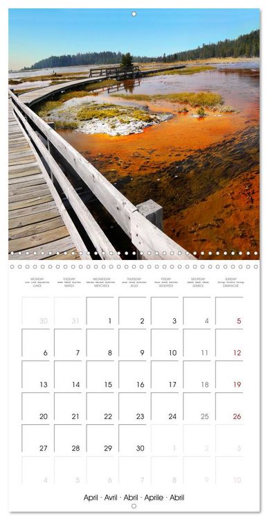 Produktbild: Yellowstone, Hot springs and geysers (Wall Calendar 2026 12 &times; 12 Inch) CALVENDO 12 Month Wall Calendar