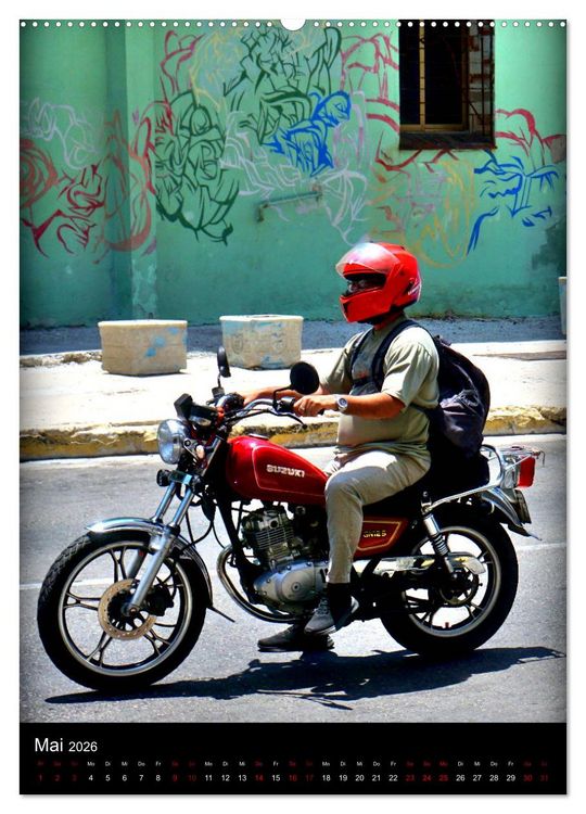 Produktbild: SUZUKI BIKER IN HAVANNA (Wandkalender 2026 DIN A2 hoch), CALVENDO Monatskalender