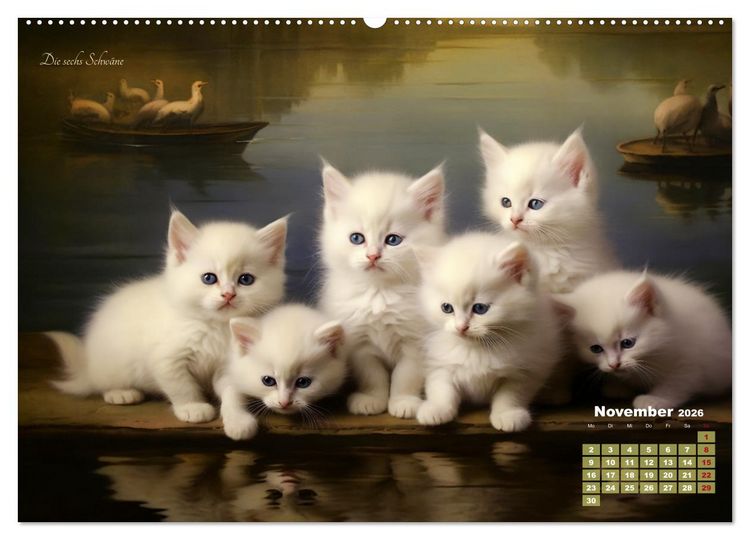 Produktbild: M&auml;rchenhafte Helden - Eine Reise in die magische Welt unserer Katzen (Wandkalender 2026 DIN A2 quer), CALVENDO Monatskalender