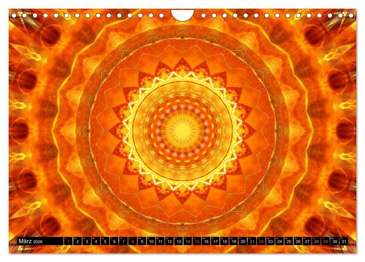 Produktbild: Energie - Mandalas in orange (Wandkalender 2026 DIN A4 quer), CALVENDO Monatskalender