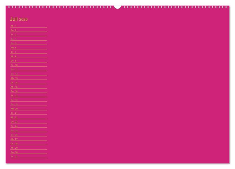 Produktbild: Bastel-Geburtstagskalender pink / Geburtstagskalender (Wandkalender 2026 DIN A2 quer), CALVENDO Monatskalender