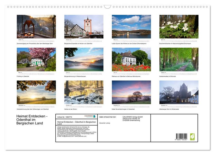 Produktbild: Heimat Entdecken - Odenthal im Bergischen Land (Wandkalender 2026 DIN A2 quer), CALVENDO Monatskalender