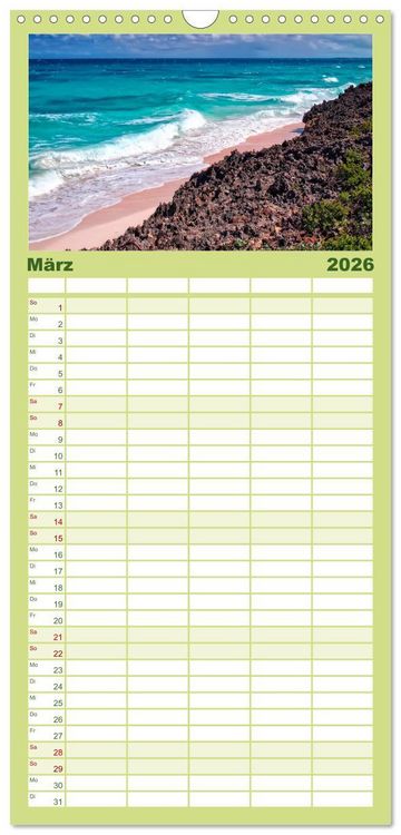 Produktbild: Familienplaner 2026 - Die Westindischen Inseln - Bahamas mit 5 Spalten (Wandkalender, 21 x 45 cm) CALVENDO