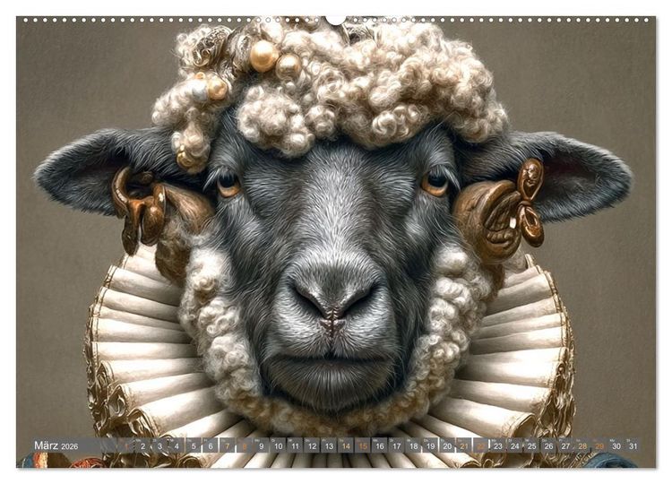 Produktbild: Tierisch gut angezogen (hochwertiger Premium Wandkalender 2026 DIN A2 quer), Kunstdruck in Hochglanz