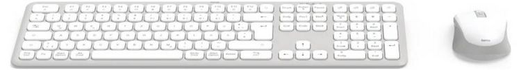 Produktbild: Hama Multi-Device-Tastatur-Maus-Set "WKM-550", kabellos, Funk/BT, WS, QWERTZ DE Kabellos Tastatur, Maus-Set Deutsch, QWERTZ Grau, Wei&szlig;