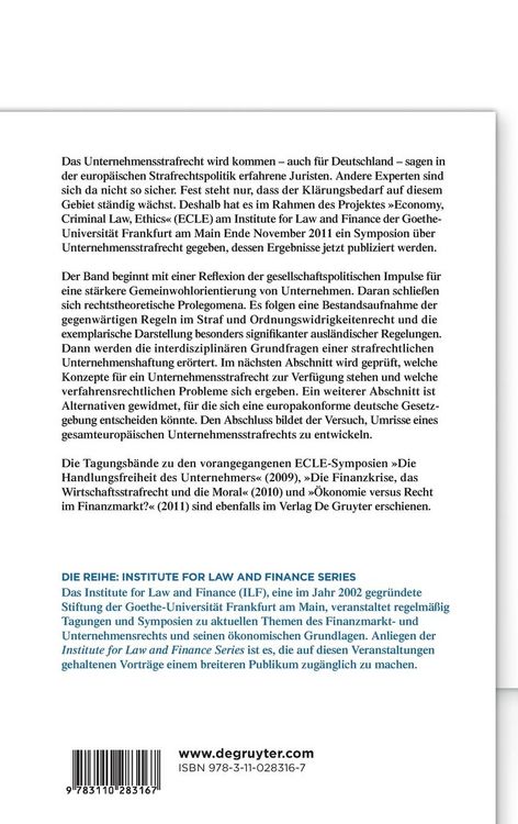 Produktbild: Unternehmensstrafrecht